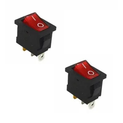 Switch Rectangular ON/OFF SPST 10A Color BK/RED 
