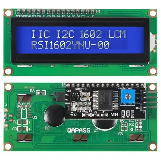 Pantalla 16x2 1602A azul + Módulo I2C 