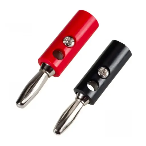 Conector banana macho | Par Negro/Rojo